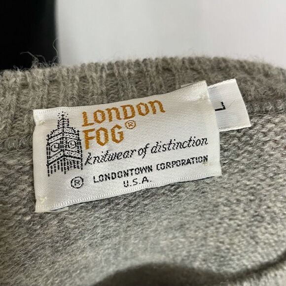 London Fog Gray Crew Neck Knit Sweater - Men’s L - Picture 6 of 6